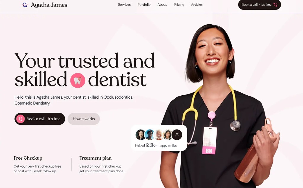 Modern dental practice website