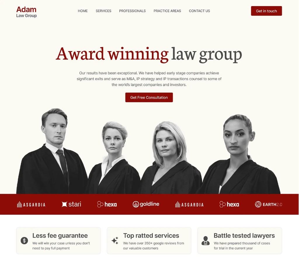 Modern law firm website